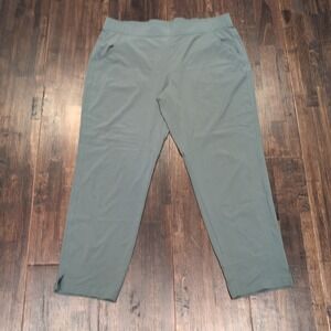 Eddie Bauer Traveler Ankle Pants Lightweight Womens Large Olive Green Jogger